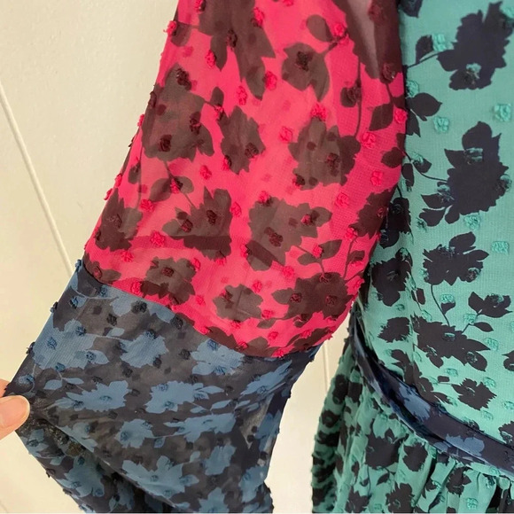 Matilda Jane A Little Party Dress Swiss Dot Color Block Long Sleeve Dress Size S - Picture 9 of 16